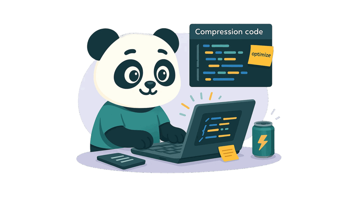 George the Panda optimizing image for website update.