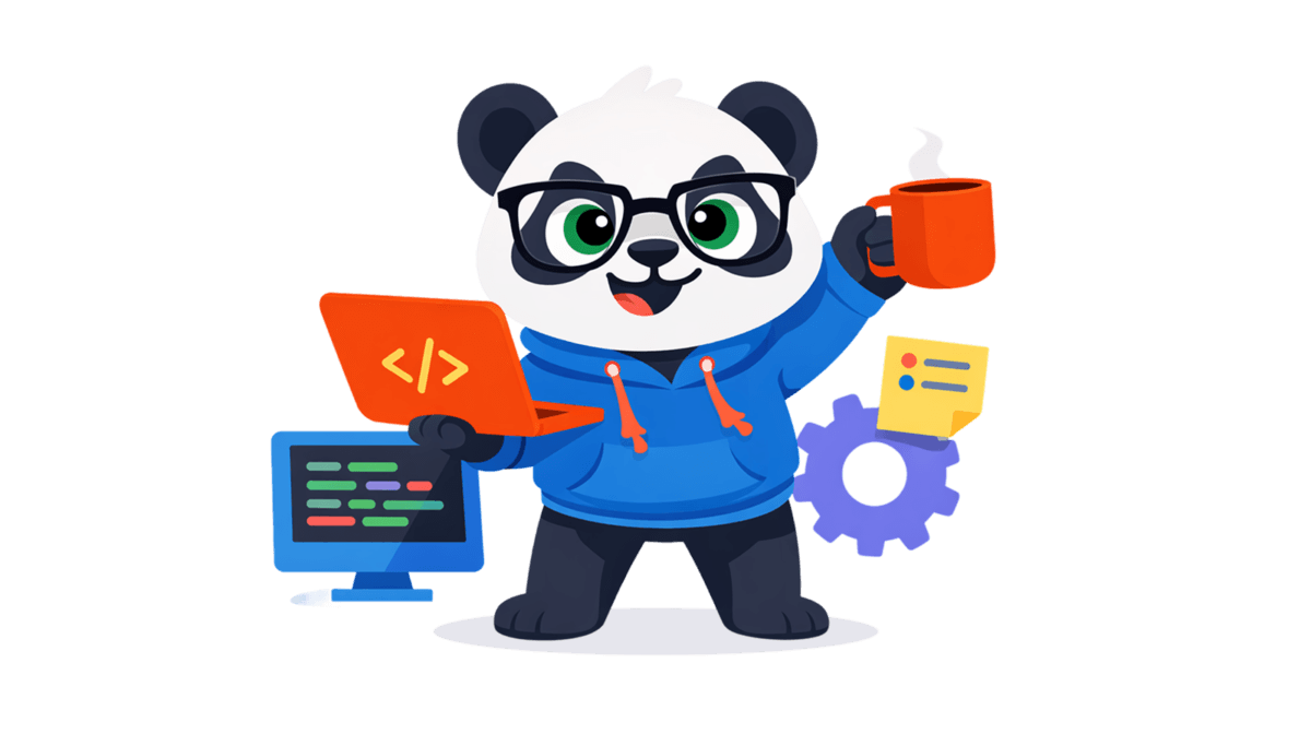 George the panda compressing images online without losing quality using the Tinify image compression tool.