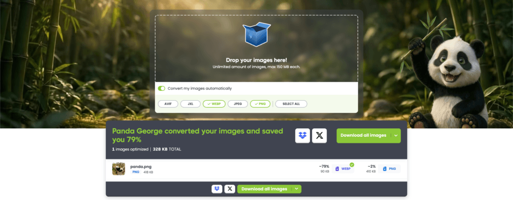 George the Panda saves you 79% by converting PNG to WebP.
